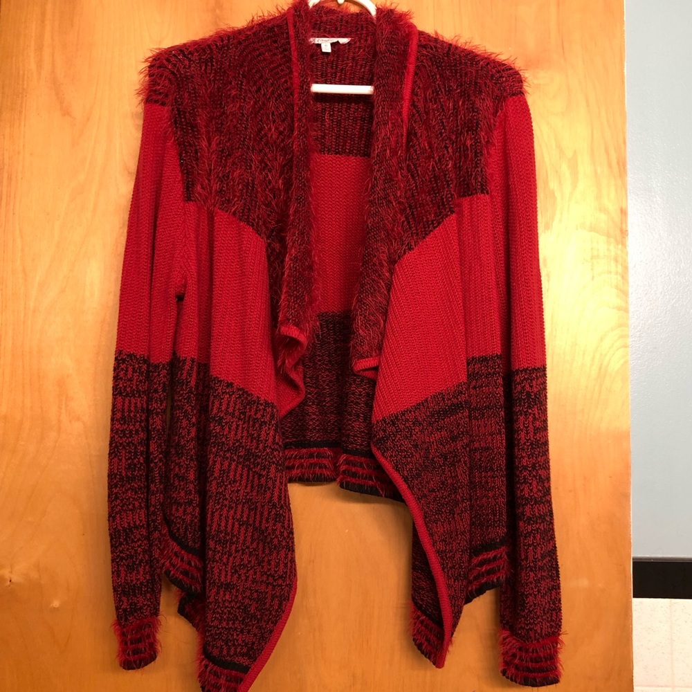 Red & Black “bolero” style cropped sweater